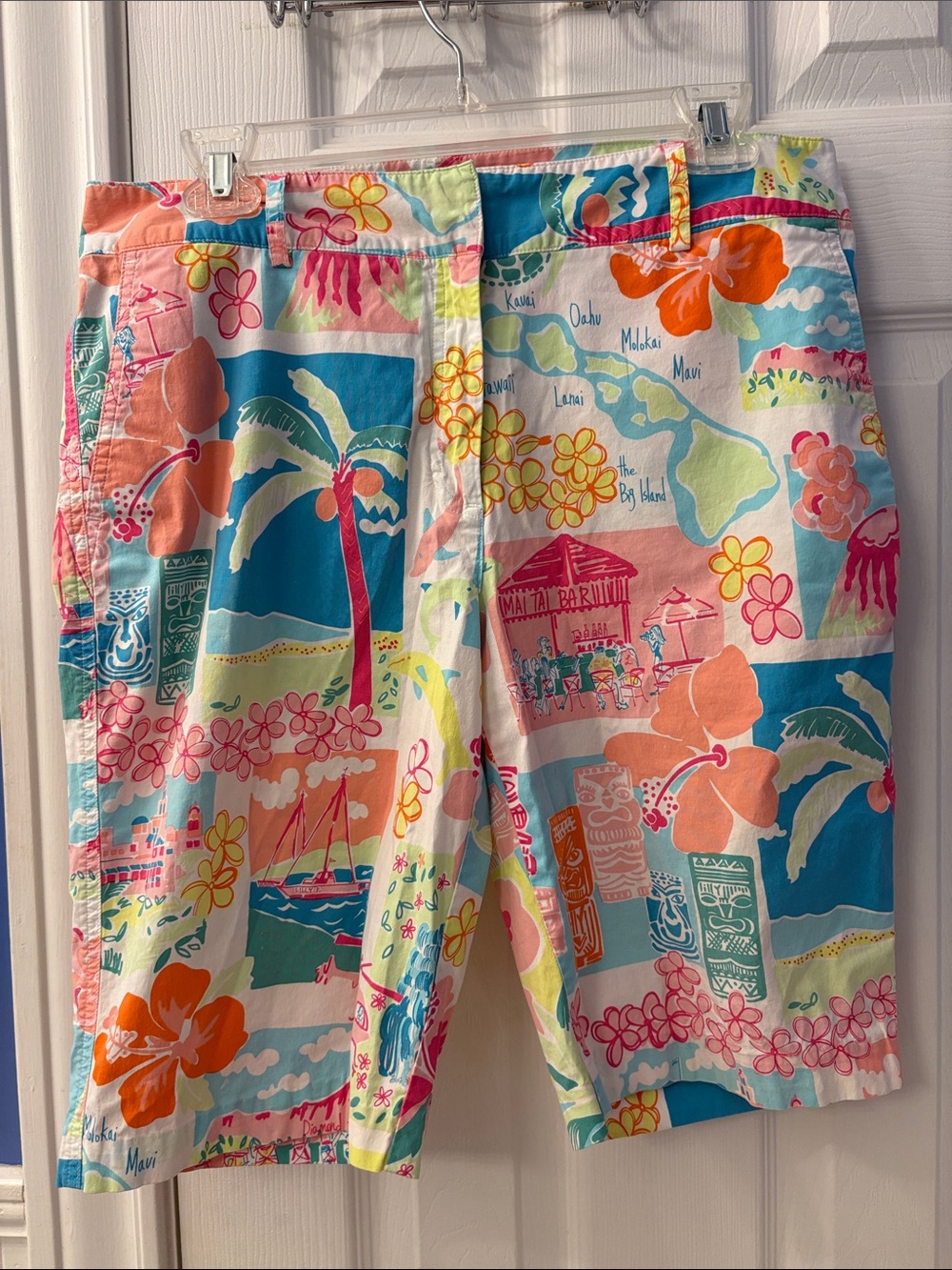 Lilly Pulitzer Vintage Tropical Print Cotton Shorts, size 10